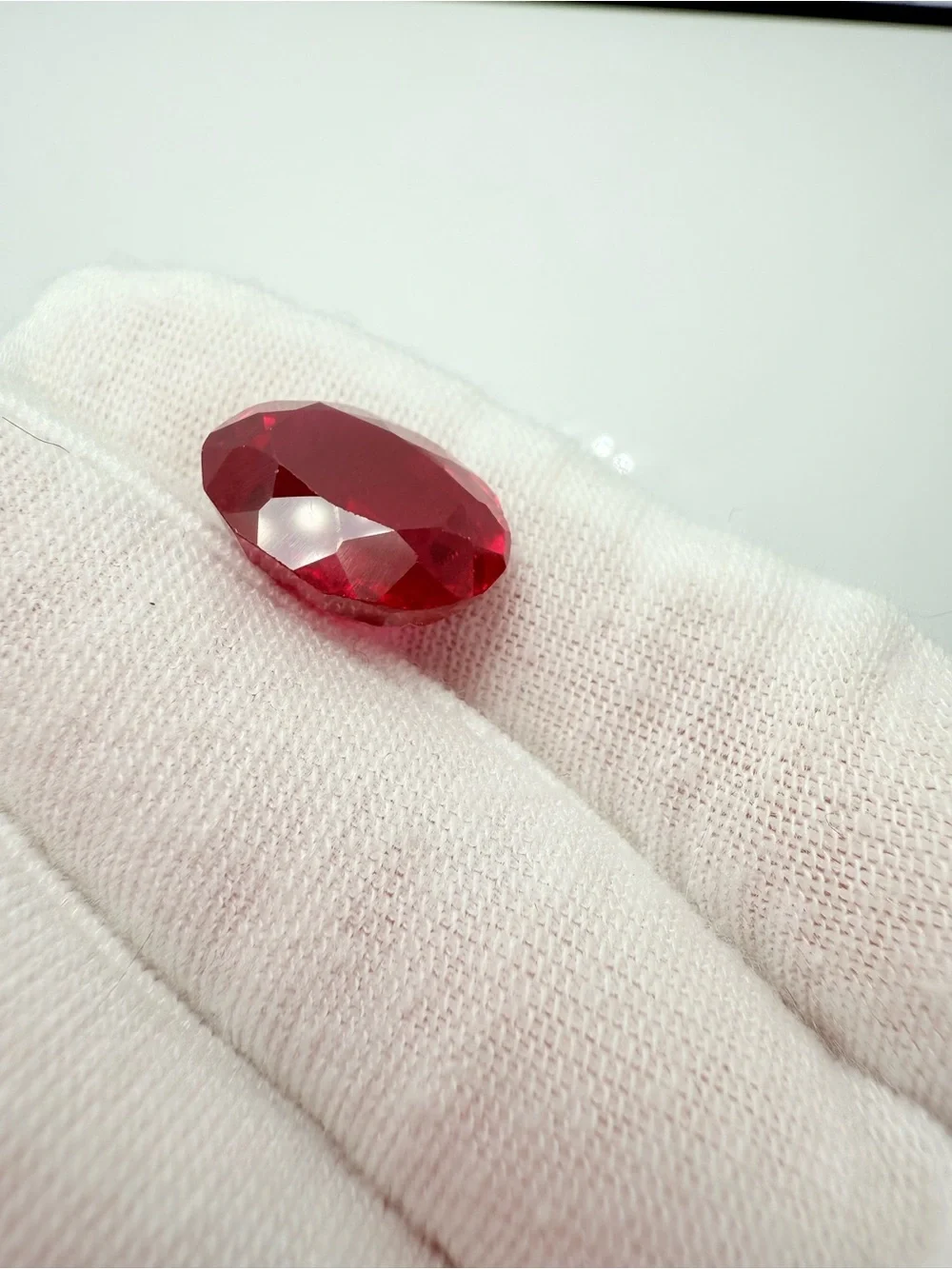 Vivid Red Oval Faceted Gemstone for Women’s Ring or Collection